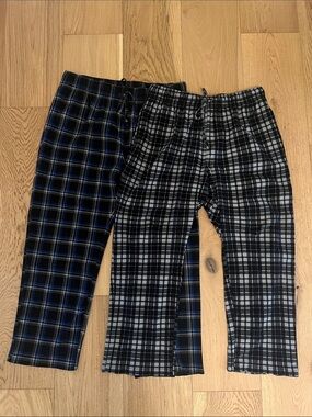 Nautica Black, Blue & Gray Plaid Sleep Pants (quantity 2)